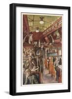 The Interior of a Canadian Pacific Railway Coach, Filled with Settlers Travelling West-null-Framed Art Print