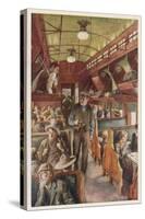 The Interior of a Canadian Pacific Railway Coach, Filled with Settlers Travelling West-null-Stretched Canvas