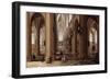 The Interior of a Gothic Cathedral with Townsfolk and Pigrims-Pieter Neeffs, the Elder-Framed Giclee Print