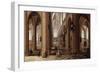 The Interior of a Gothic Cathedral with Townsfolk and Pigrims-Pieter Neeffs, the Elder-Framed Giclee Print