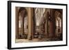 The Interior of a Gothic Cathedral with Townsfolk and Pigrims-Pieter Neeffs, the Elder-Framed Giclee Print