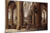 The Interior of a Gothic Cathedral with Townsfolk and Pigrims-Pieter Neeffs, the Elder-Mounted Giclee Print