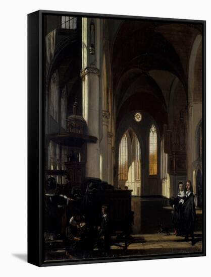 The Interior of a Gothic Church, C.1650-Emanuel de Witte-Framed Stretched Canvas