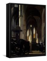 The Interior of a Gothic Church, C.1650-Emanuel de Witte-Framed Stretched Canvas