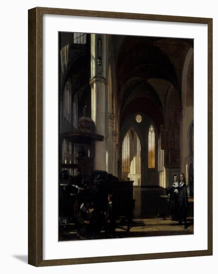 The Interior of a Gothic Church, C.1650-Emanuel de Witte-Framed Giclee Print