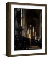 The Interior of a Gothic Church, C.1650-Emanuel de Witte-Framed Giclee Print