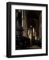 The Interior of a Gothic Church, C.1650-Emanuel de Witte-Framed Giclee Print