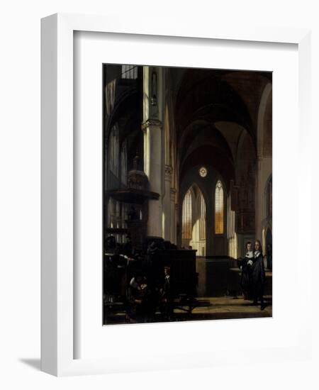 The Interior of a Gothic Church, C.1650-Emanuel de Witte-Framed Giclee Print