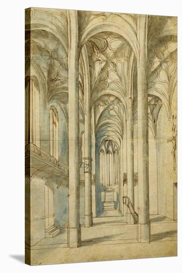 The Interior of a Gothic Church-null-Stretched Canvas