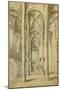 The Interior of a Gothic Church-null-Mounted Giclee Print