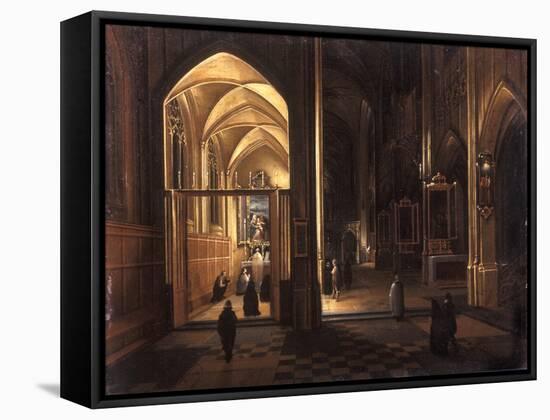 The Interior of a Gothic Church-Hendrik The Younger Steenwyck-Framed Stretched Canvas