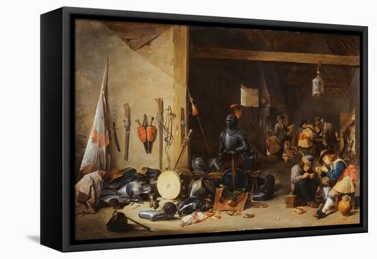 The Interior of a Guardroom, C.1640S-David Teniers the Younger-Framed Stretched Canvas