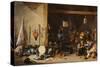 The Interior of a Guardroom, C.1640S-David Teniers the Younger-Stretched Canvas