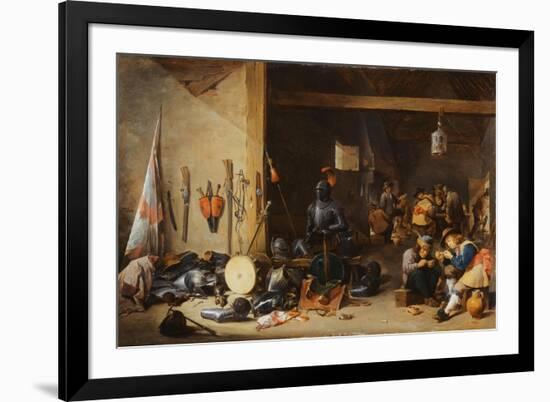 The Interior of a Guardroom, C.1640S-David Teniers the Younger-Framed Giclee Print