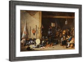 The Interior of a Guardroom, C.1640S-David Teniers the Younger-Framed Giclee Print