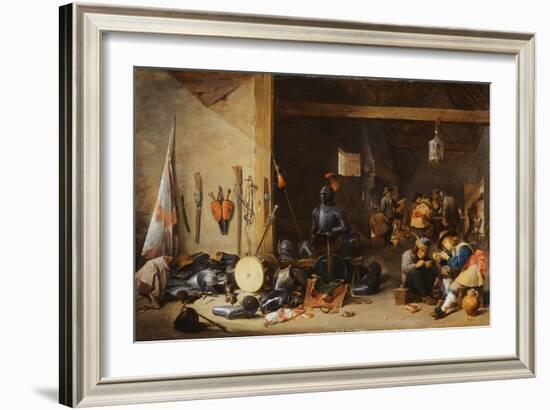 The Interior of a Guardroom, C.1640S-David Teniers the Younger-Framed Giclee Print