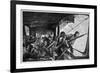 The Interior of a Zeppelin in the Course of a Bombing Raid on England-null-Framed Premium Giclee Print