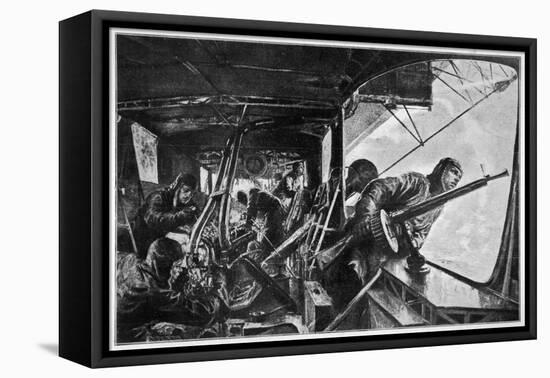 The Interior of a Zeppelin in the Course of a Bombing Raid on England-null-Framed Stretched Canvas