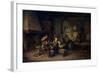 The Interior of an Inn with Nine Peasants and a Hurdy-Gurdy Player, 1653-Adriaen Van Ostade-Framed Giclee Print