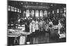 The Interior of Billingsgate Market Showing Fishmongers and their Stalls, London, C1918-null-Mounted Giclee Print