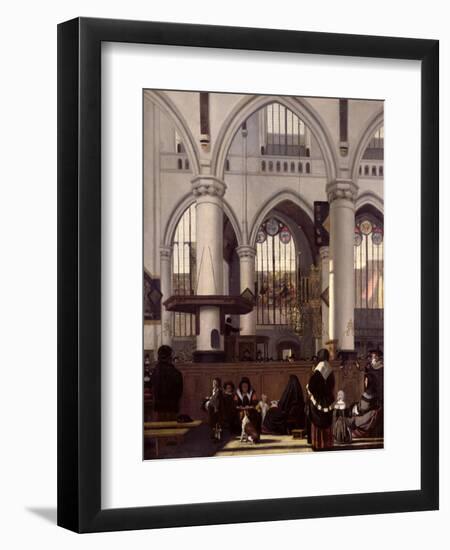 The Interior of Oude Kerk, Amsterdam, c.1660-Emanuel de Witte-Framed Premium Giclee Print