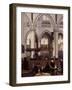 The Interior of Oude Kerk, Amsterdam, c.1660-Emanuel de Witte-Framed Giclee Print