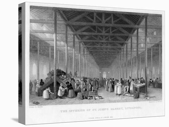 The Interior of St John's Market, Liverpool, 1834-Austin-Stretched Canvas