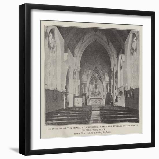 The Interior of the Chapel at Weybridge, Where the Funeral of the Comte De Paris Took Place-null-Framed Giclee Print