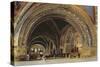 The Interior of the Lower Basilica of St. Francis of Assisi, 1839 (W/C and Gouache with Gum Arabic)-Thomas Hartley Cromek-Stretched Canvas