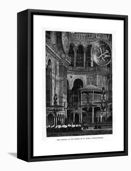 The Interior of the Mosque of Santa Sophia, Constantinople, Turkey, 19th Century-null-Framed Stretched Canvas