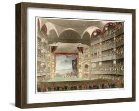 The Interior of the Theatre During a Performance of Shakespeares Coriolanus-Thomas Rowlandson-Framed Art Print