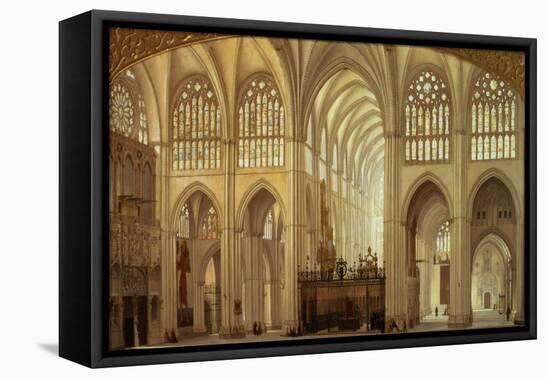 The Interior of Toledo Cathedral, 1856-Francisco Hernandez Y Tome-Framed Stretched Canvas