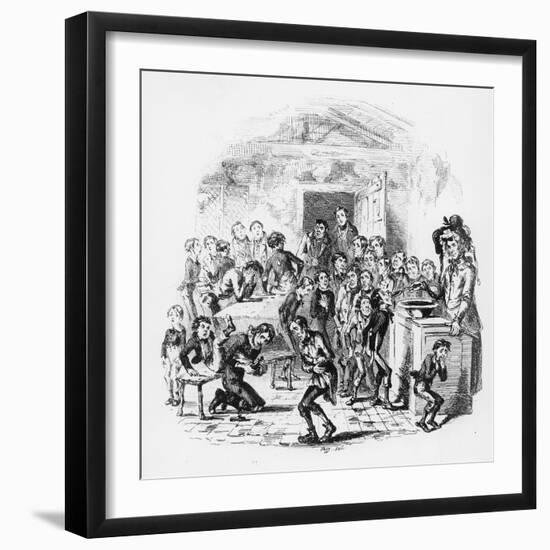 The Internal Economy of Dotheboys Hall, Illustration from `Nicholas Nickleby' by Charles Dickens-Hablot Knight Browne-Framed Giclee Print