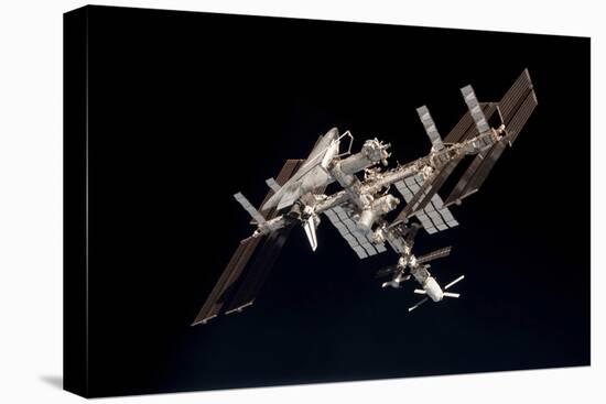 The International Space Station and Docked Space Shuttle Endeavour-null-Stretched Canvas