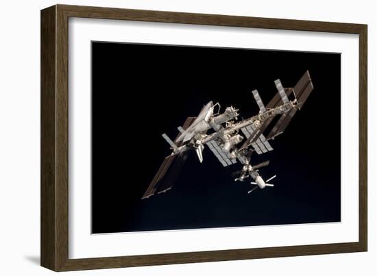 The International Space Station and Docked Space Shuttle Endeavour-null-Framed Photographic Print