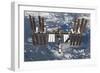 The International Space Station Backdropped by a Blue and White Earth-null-Framed Photographic Print