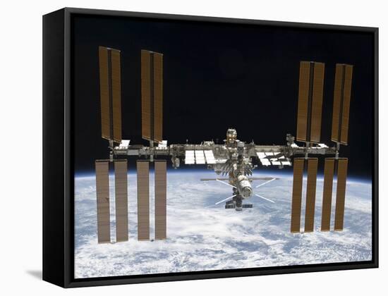 The International Space Station in Orbit Above Earth-Stocktrek Images-Framed Stretched Canvas