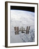 The International Space Station in Orbit Above Earth-Stocktrek Images-Framed Photographic Print