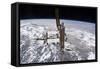 The International Space Station in Orbit Above Earth-null-Framed Stretched Canvas