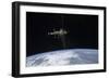 The International Space Station in Orbit Above Earth-null-Framed Photographic Print