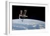 The International Space Station in Orbit Above Earth-null-Framed Photographic Print