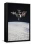 The International Space Station in Orbit Above Earth-null-Framed Stretched Canvas