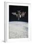 The International Space Station in Orbit Above Earth-null-Framed Photographic Print