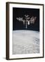 The International Space Station in Orbit Above Earth-null-Framed Photographic Print