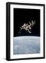 The International Space Station in Orbit Above Earth-null-Framed Photographic Print