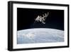 The International Space Station in Orbit Above Earth-null-Framed Photographic Print