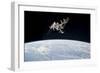 The International Space Station in Orbit Above Earth-null-Framed Photographic Print