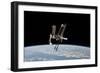 The International Space Station in Orbit Above Earth-null-Framed Photographic Print