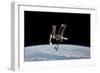 The International Space Station in Orbit Above Earth-null-Framed Photographic Print