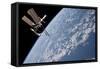 The International Space Station in Orbit Above Earth-null-Framed Stretched Canvas